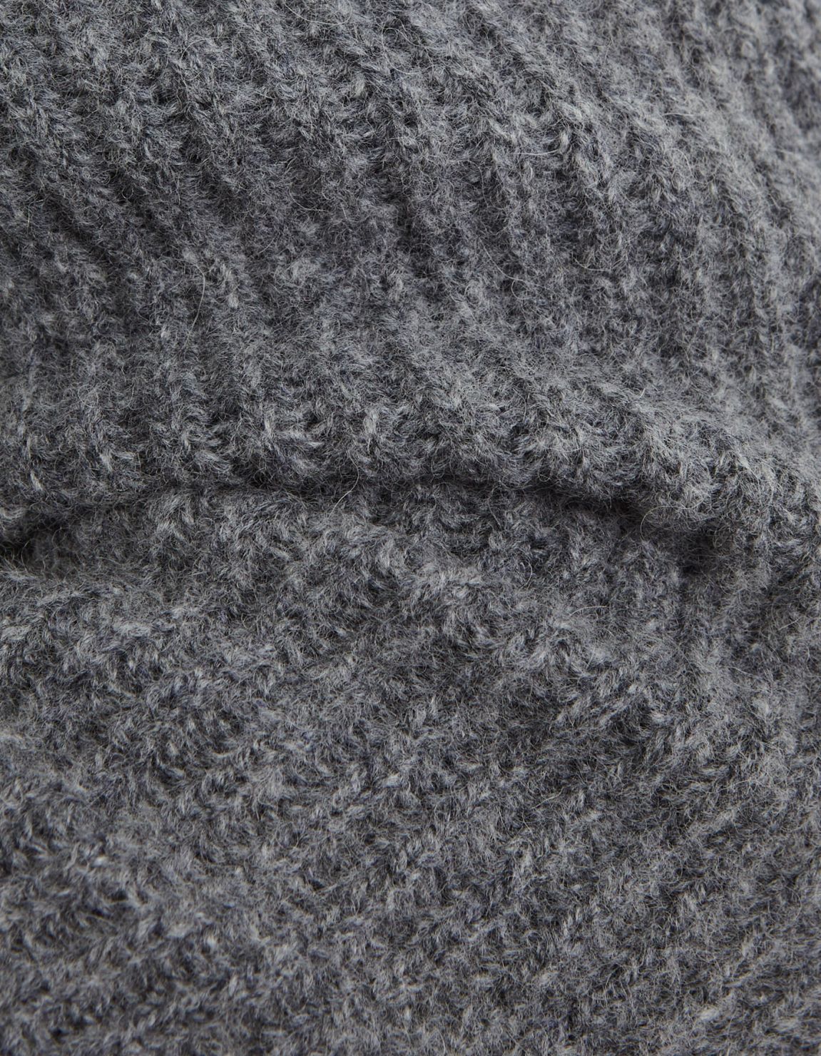 Sweater Grey Melange 7 gauge lambswool yarn Regular Fit 2