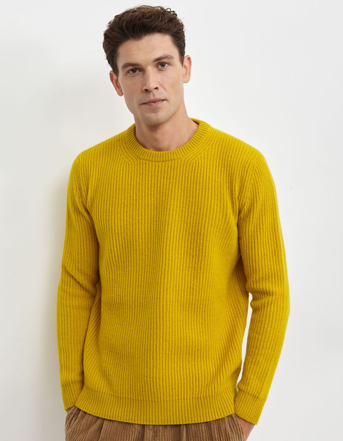 Suéter Amarillo Hilo de lambswool grosor 7 Regular Fit 1