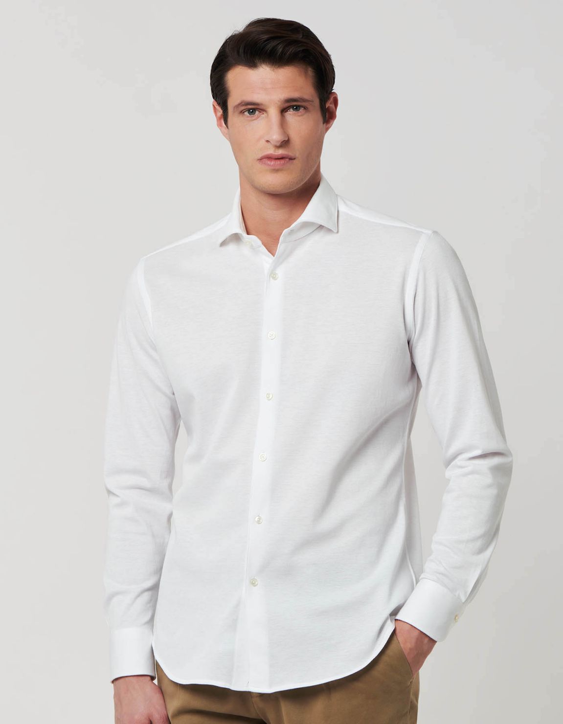 White Piquet Solid colour Shirt Collar cutaway Tailor Custom Fit 6