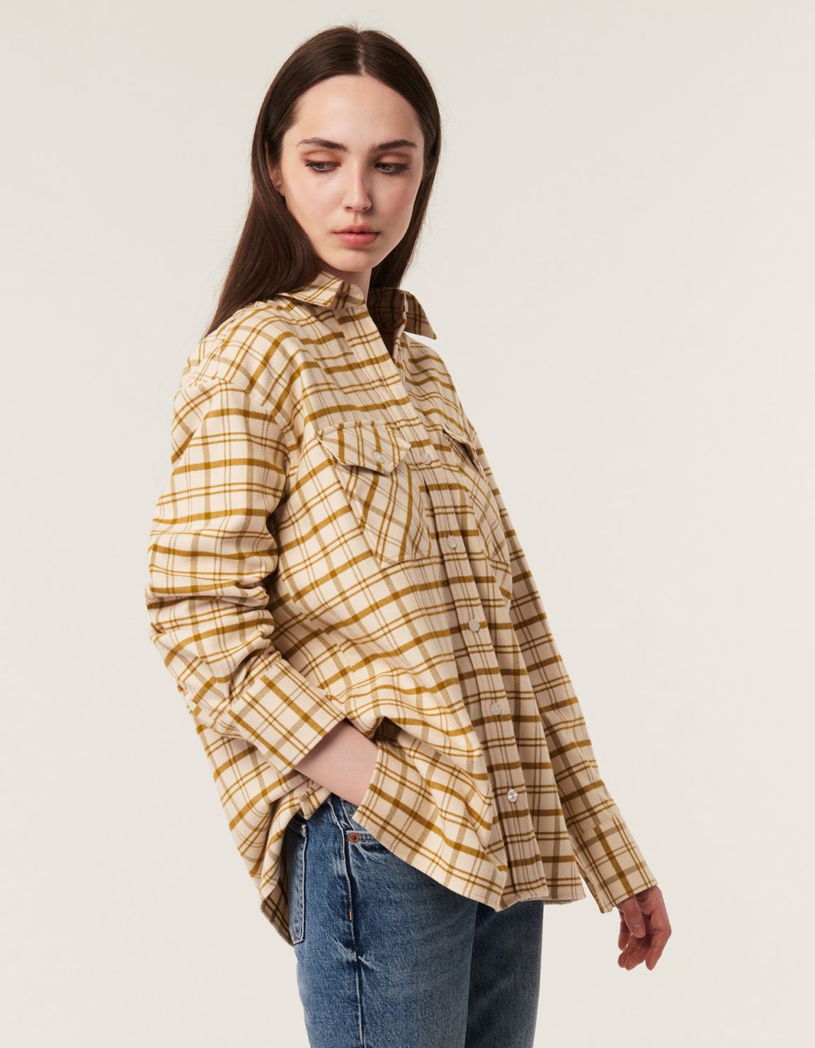 Shirt Mustard Flannel Check Over 5