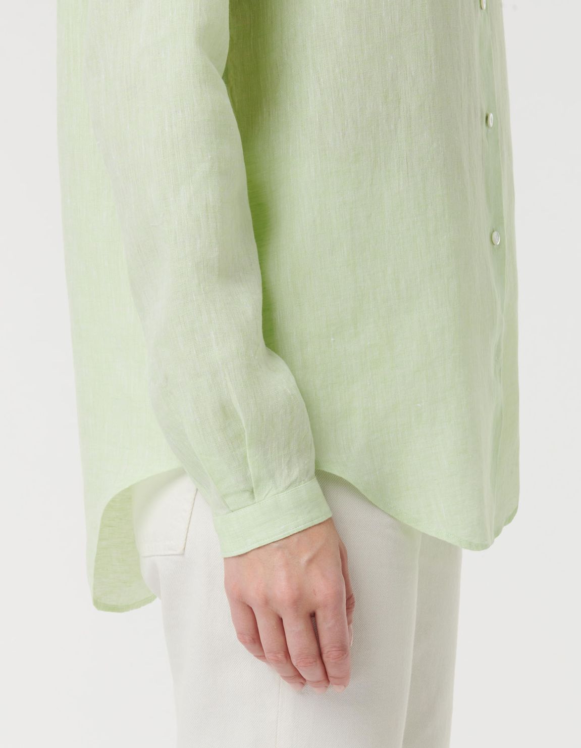 Shirt Green Apple Linen Solid colour Regular Fit 4