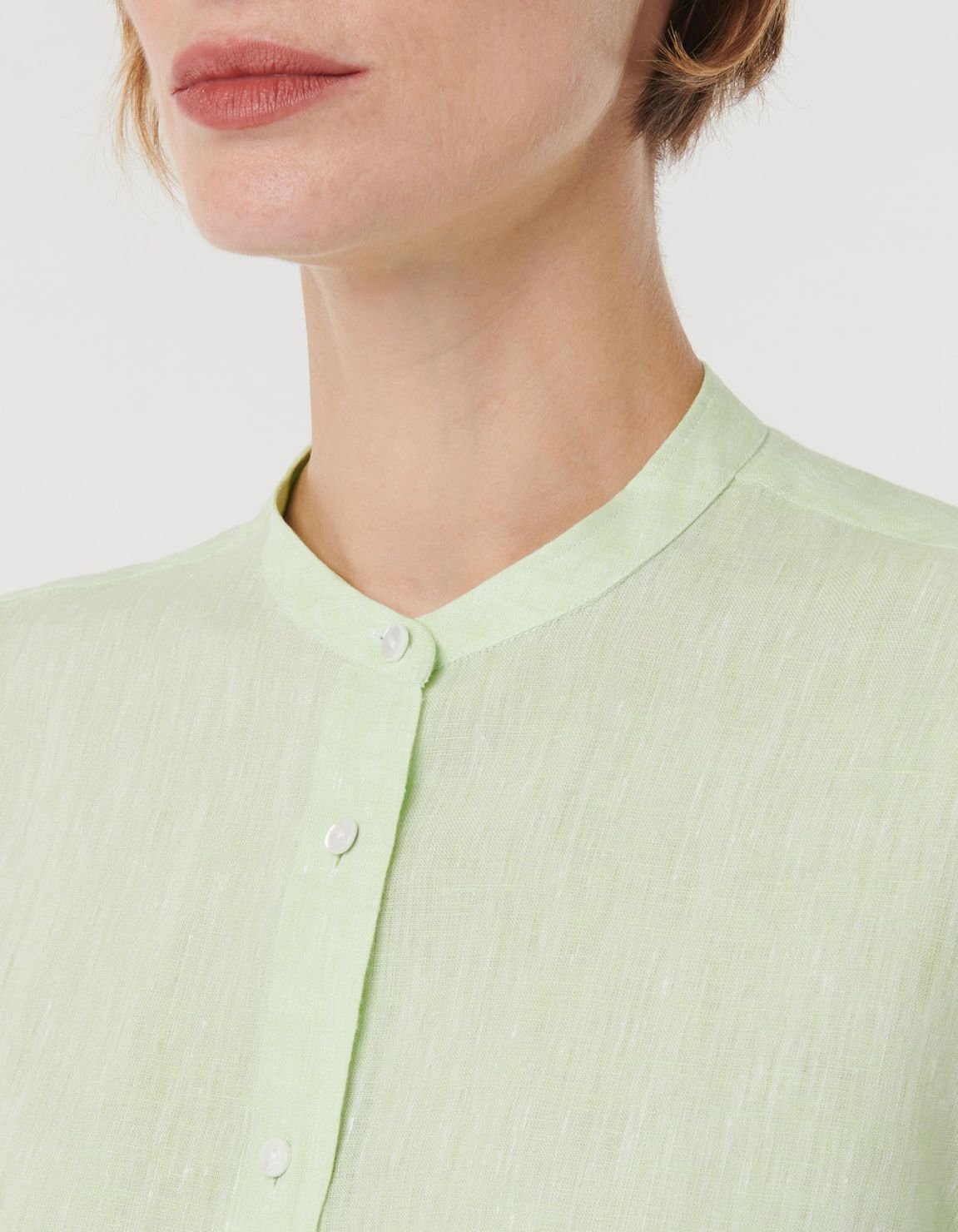 Shirt Green Apple Linen Solid colour Regular Fit 2