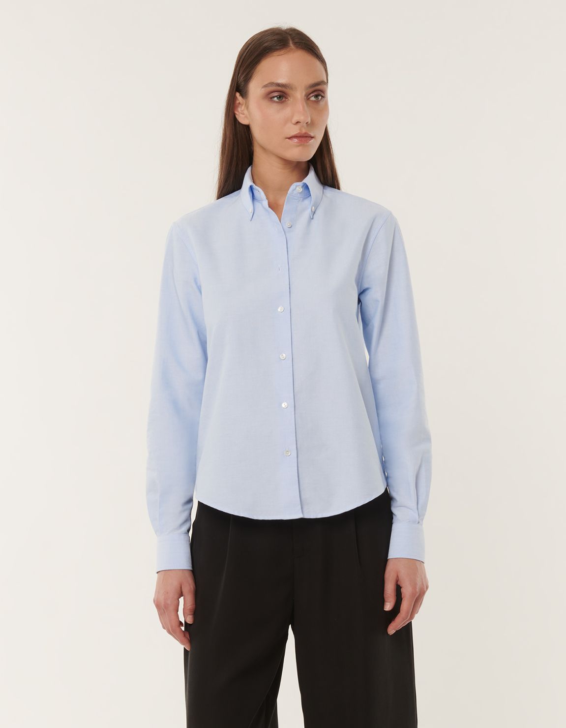 Shirt Light Blue Cotton Solid colour Regular Fit 3