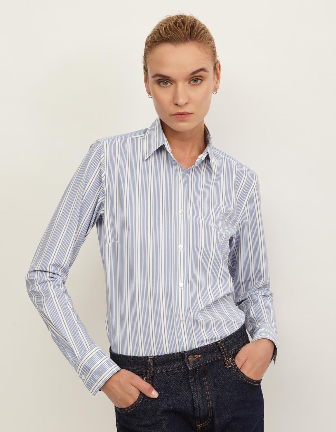 Camicia Celeste Active Righe Slim Fit 3