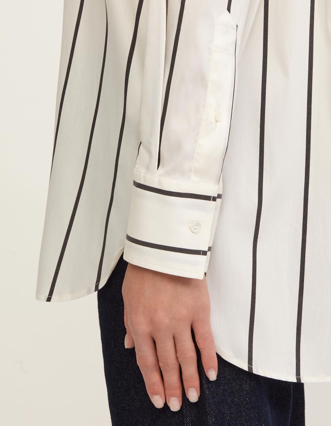 Shirt Black and white Mixed Viscose Stripe Over 4