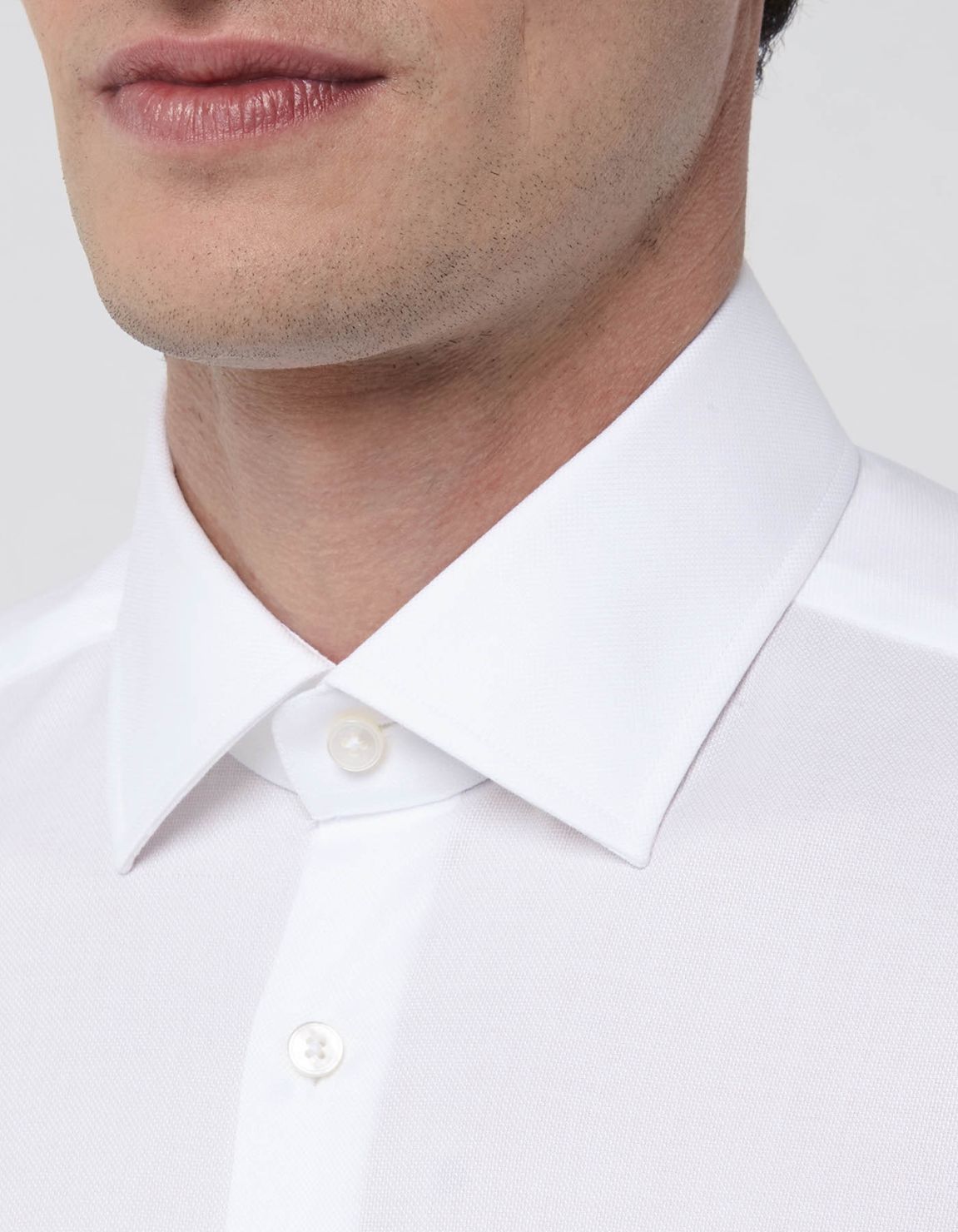 Camisa Cuello italiano Liso Oxford Blanco Evolution Classic Fit 2