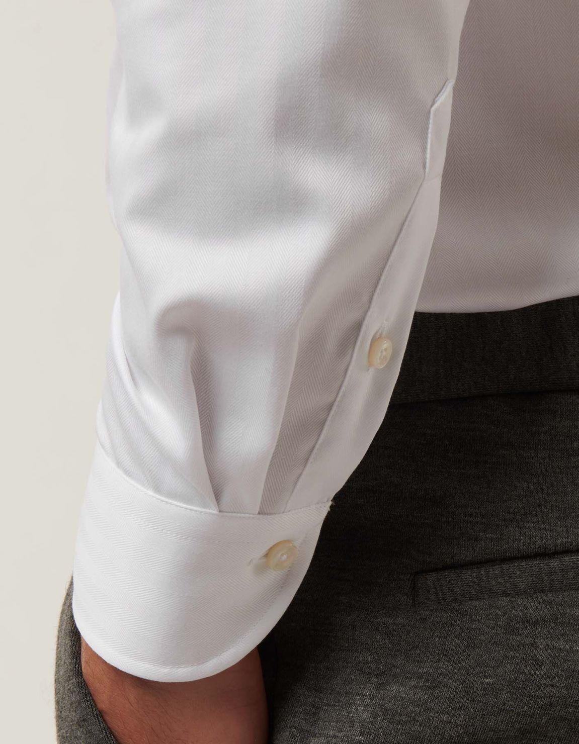 White Textured Solid colour Shirt Collar cutaway Tailor Custom Fit 4