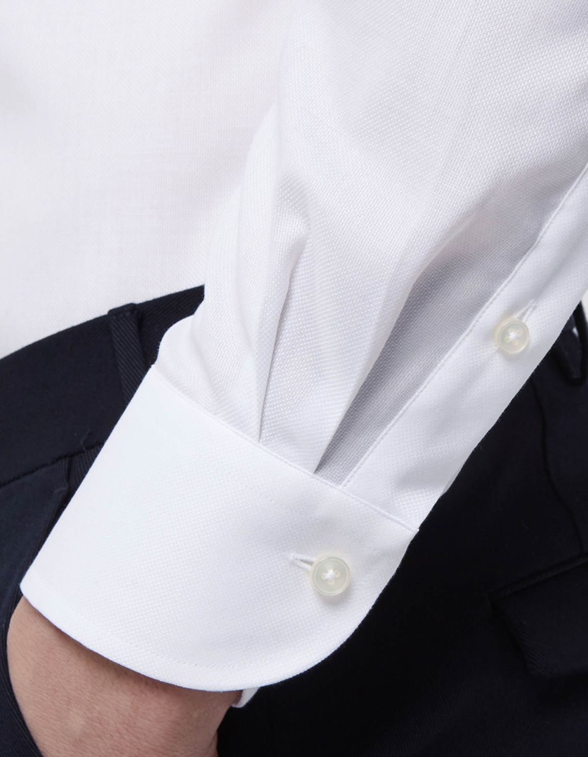 White Oxford Solid colour Shirt Collar spread Tailor Custom Fit 5