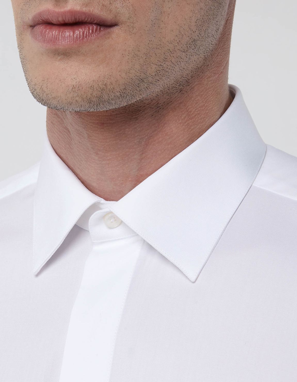 White Twill Solid colour Shirt Collar spread Tailor Custom Fit 2