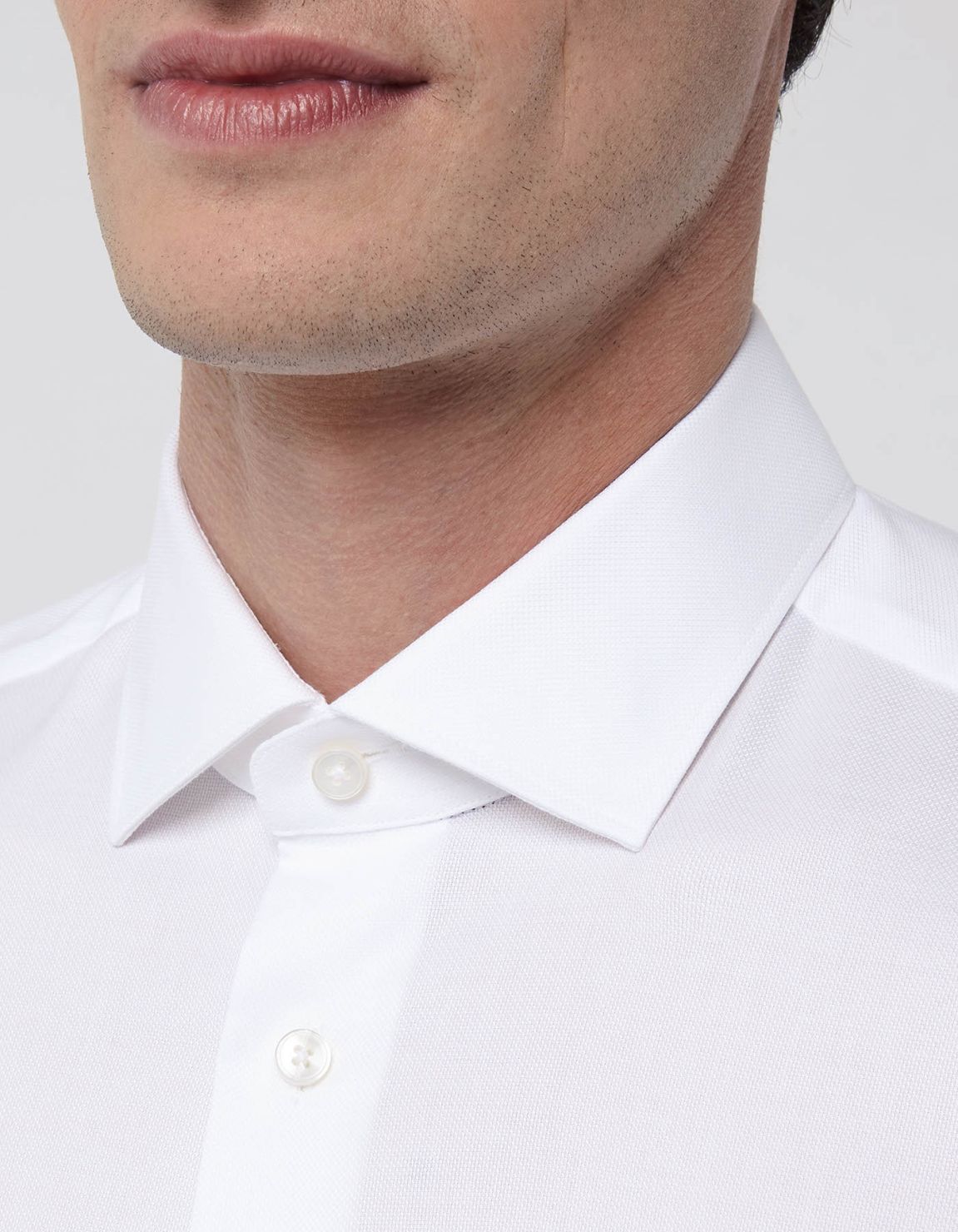 White Oxford Solid colour Shirt Collar small cutaway Slim Fit 2