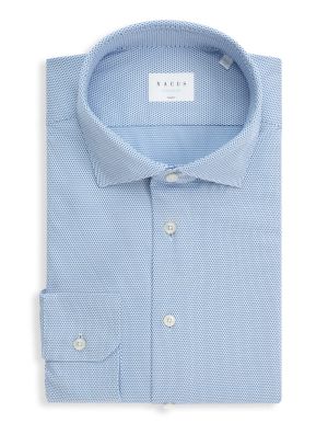 Light Blue Textured Pattern Shirt Collar small cutaway Slim Fit