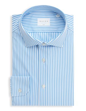 Sky Blue Twill Stripe Shirt Collar small cutaway Slim Fit