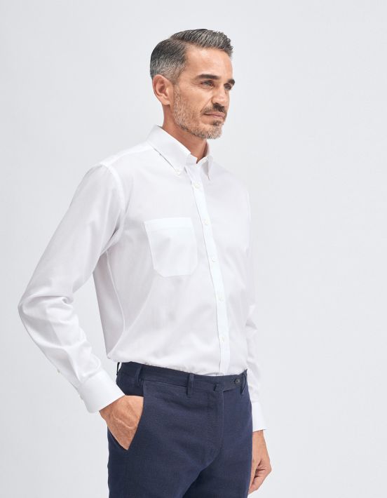 Shirt Collar button down White Pin point