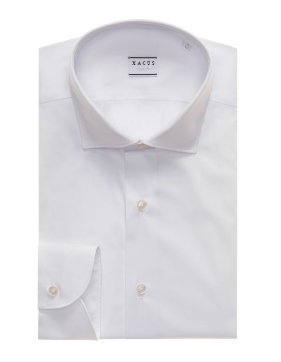 Camicia Collo francese piccolo Tinta Unita Tela Bianco Tailor Custom Fit