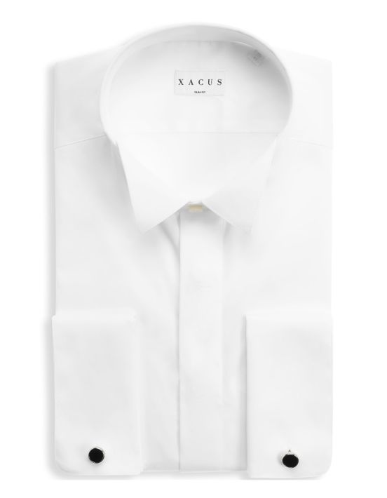 White Poplin Solid colour Shirt Collar wing tip Slim Fit