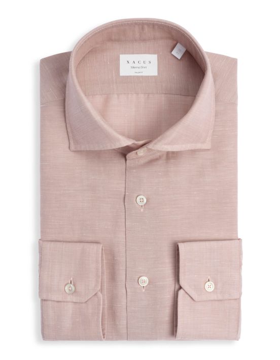 Camicia Collo francese Tinta Unita Armaturato Rosa antico Tailor Custom Fit