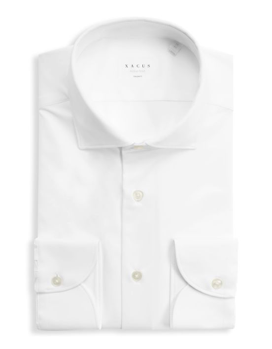 Chemise Col français petit Unie Twill Blanc Tailor Custom Fit