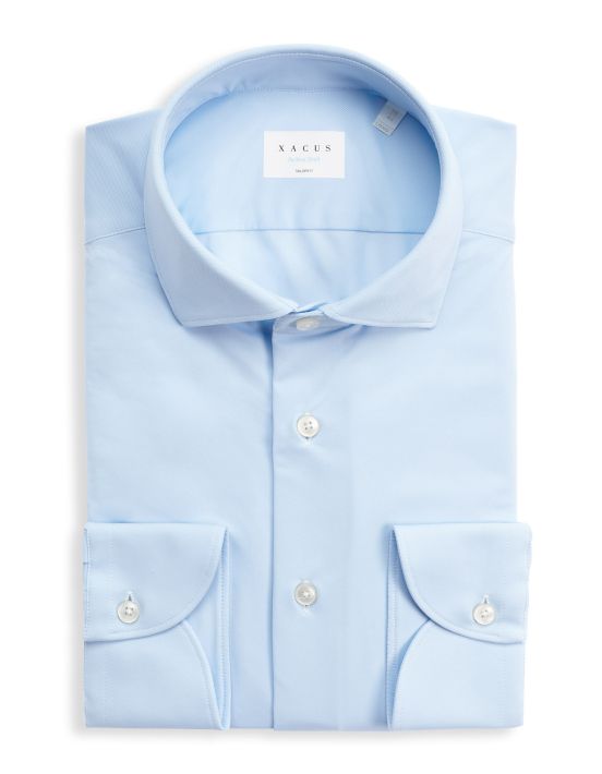 Chemise Col français petit Unie Oxford Bleu ciel pâle Tailor Custom Fit