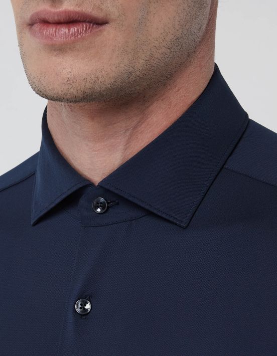 Chemise Col français petit Unie Oxford Bleu marine Tailor Custom Fit hover