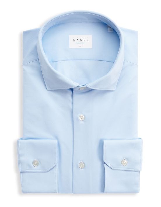 Sky Blue Oxford Solid colour Shirt Collar small cutaway Slim Fit