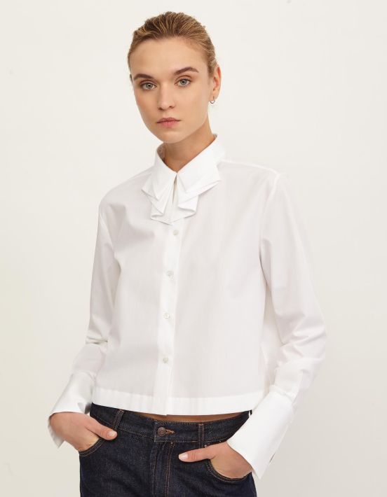 Chemise Blanc Coton Unie Regular Fit