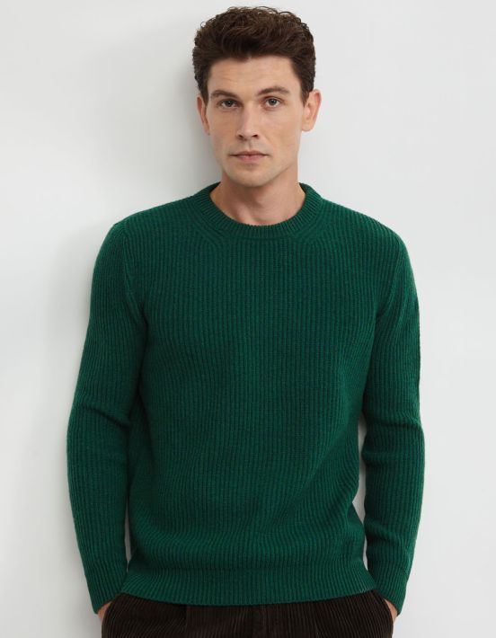 Suéter Verde Hilo de lambswool grosor 7