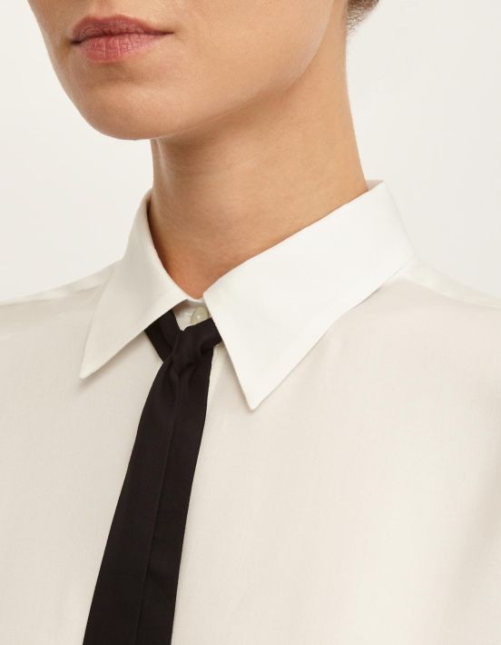 Shirt White Viscose Solid colour Regular Fit hover