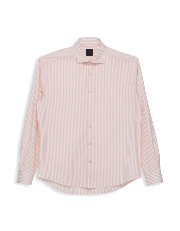 Salmon Poplin Stripe Shirt Collar small cutaway Evolution Classic Fit