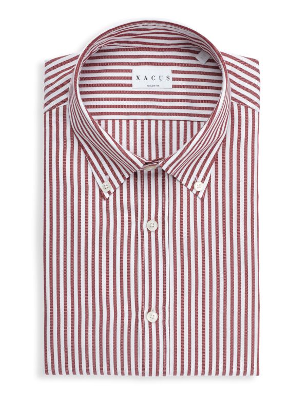 Hemd Streifen Kragen Button-down Webstoff Rot Tailor Custom Fit