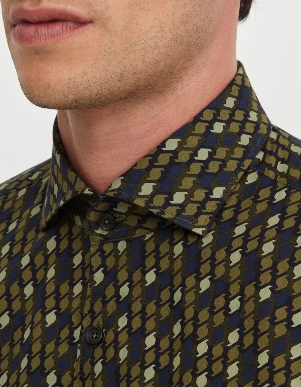 Multicolour Poplin Pattern Shirt Collar cutaway Tailor Custom Fit hover