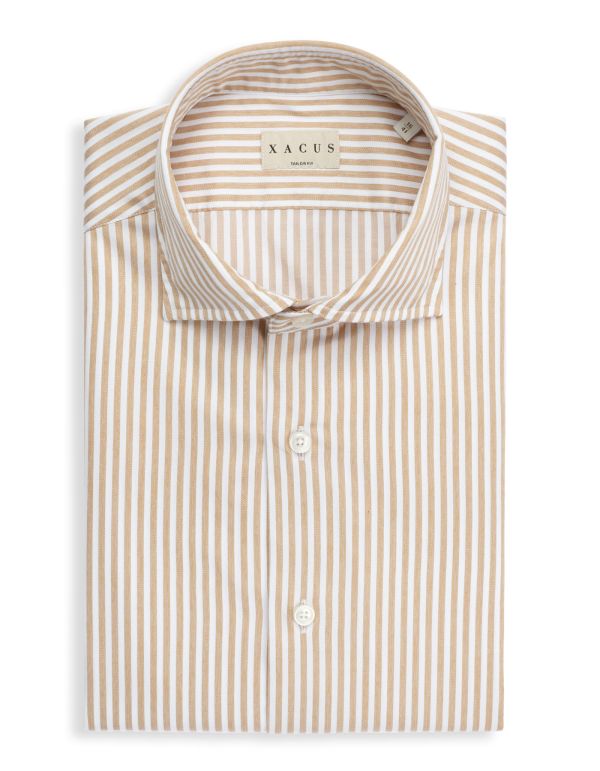 Camisa Cuello francés Rayas Sarga Dorado Tailor Custom Fit