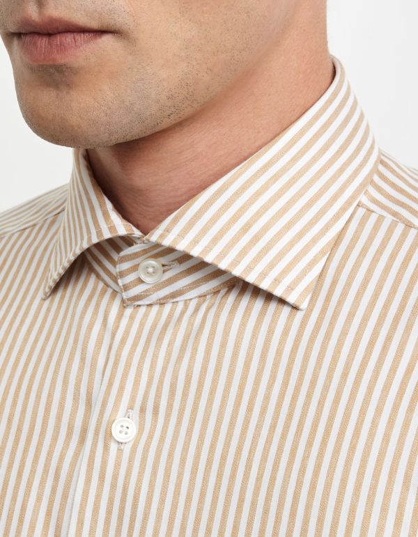 Camisa Cuello francés Rayas Sarga Dorado Tailor Custom Fit hover