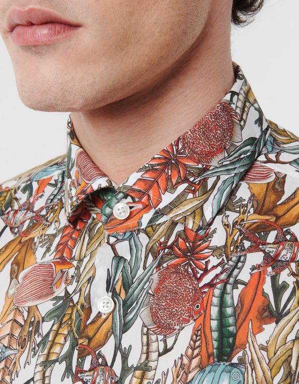 Multicolour Poplin Pattern Shirt Collar small cutaway Tailor Custom Fit hover