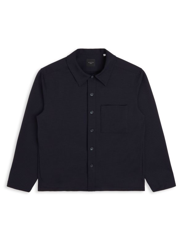 Chemise Col italien Fantaisie Armuré Noir Overshirt