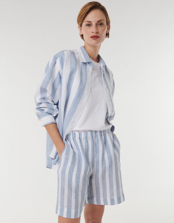 Pants Airforce Blue Linen Stripe One Size