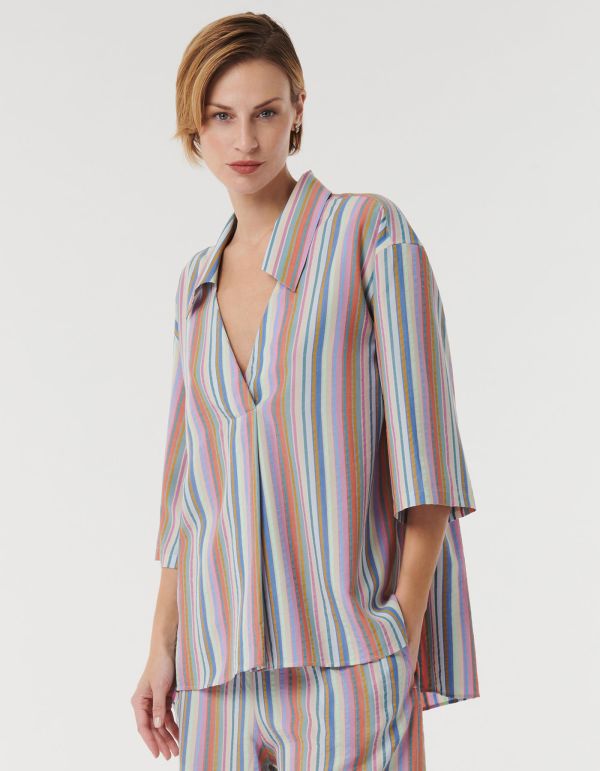 Blouse Multicolour Tencel Stripe Over