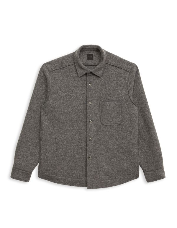 Grey Woven Solid colour Shirt Collar spread Overshirt