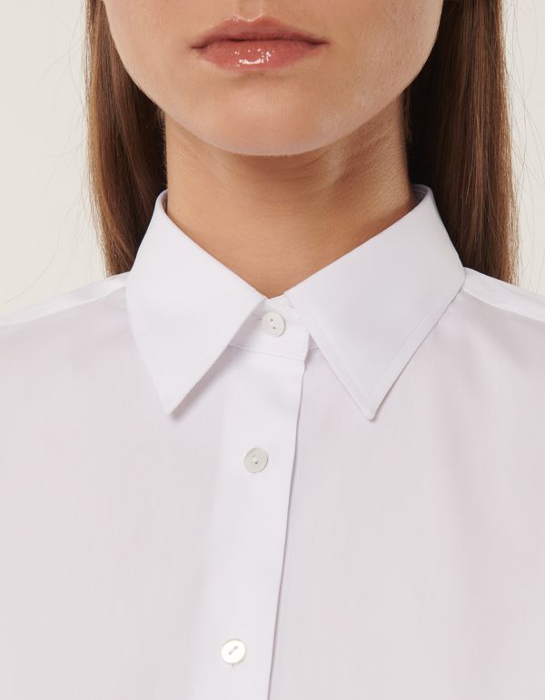 Camisa Blanco Elástico Liso Regular Fit hover