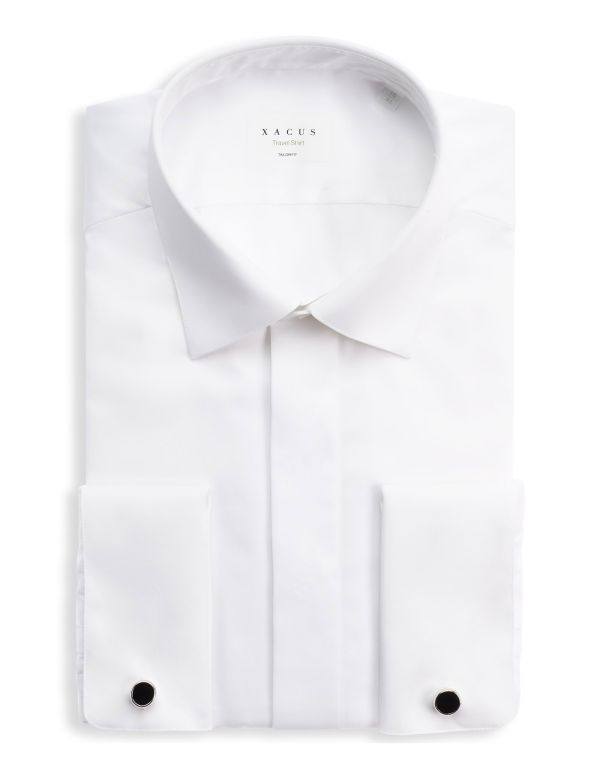 White Twill Solid colour Shirt Collar spread Tailor Custom Fit