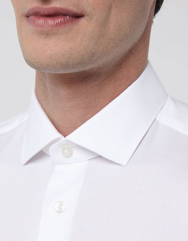 White Oxford Solid colour Shirt Collar small cutaway Slim Fit hover